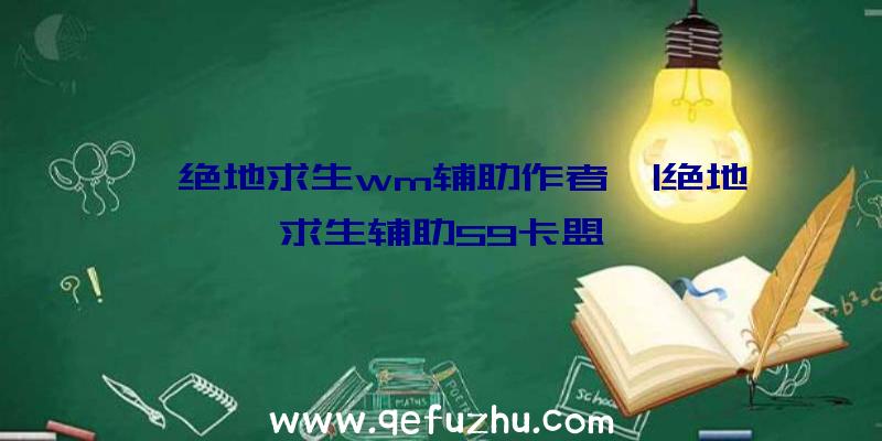 「绝地求生wm辅助作者」|绝地求生辅助59卡盟